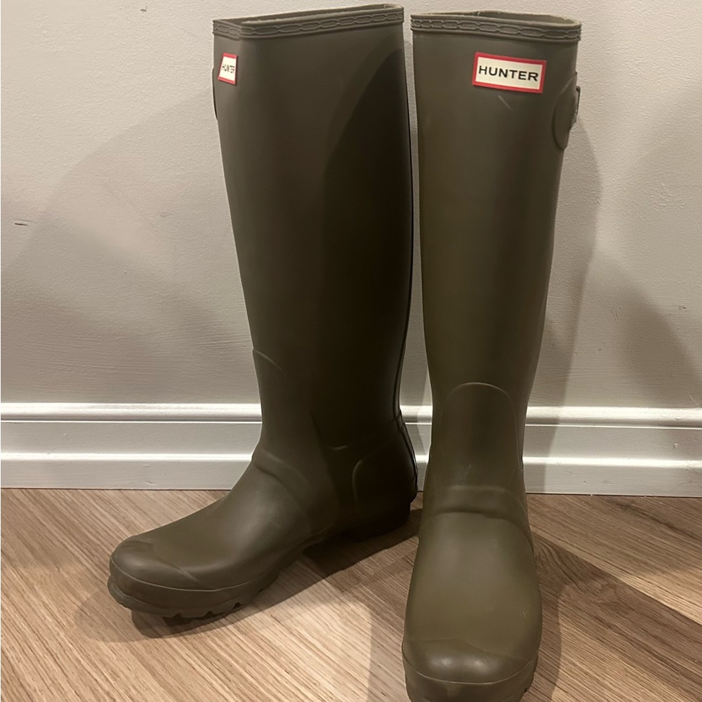 Hunter Green Tall Rain Boots